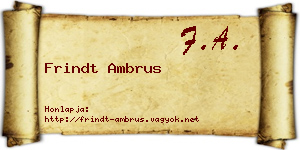 Frindt Ambrus névjegykártya